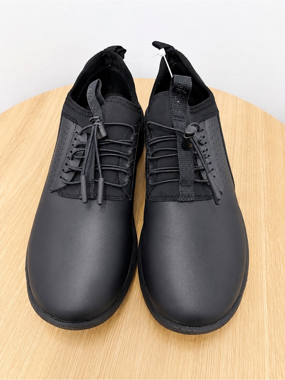 Love Men's Black Slip-On Athletic Sneakers with Toggle Laces